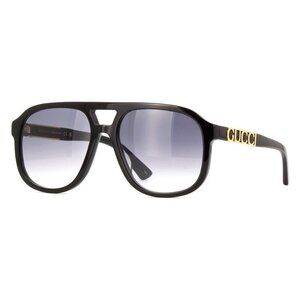 New GUCCI Black Aviator GG1188S 002 Sunglasses Women